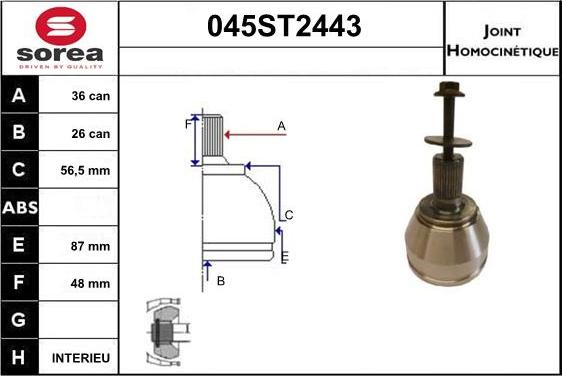 STARTCAR 045ST2443 - Каре комплект, полуоска vvparts.bg