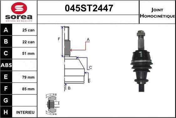 STARTCAR 045ST2447 - Каре комплект, полуоска vvparts.bg