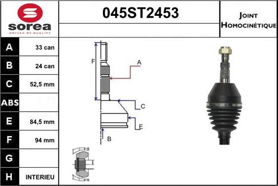 STARTCAR 045ST2453 - Каре комплект, полуоска vvparts.bg