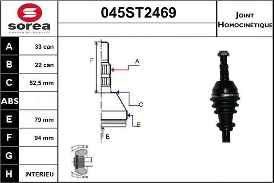 STARTCAR 045ST2469 - Каре комплект, полуоска vvparts.bg