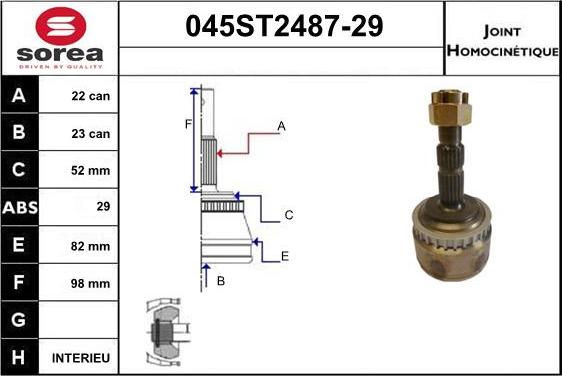 STARTCAR 045ST2487-29 - Каре комплект, полуоска vvparts.bg