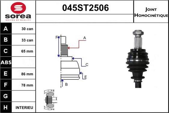 STARTCAR 045ST2506 - Каре комплект, полуоска vvparts.bg