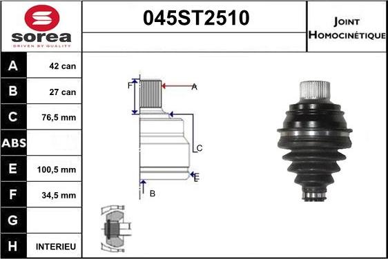 STARTCAR 045ST2510 - Каре комплект, полуоска vvparts.bg