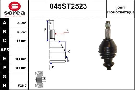 STARTCAR 045ST2523 - Каре комплект, полуоска vvparts.bg