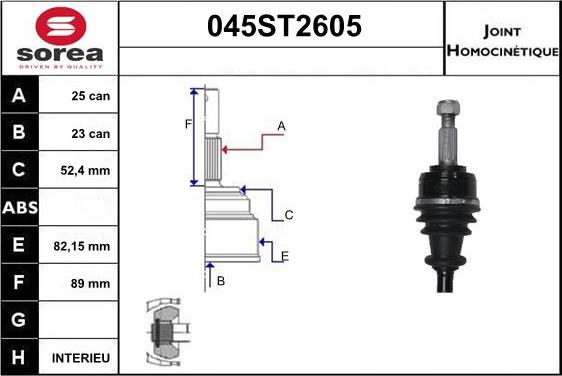 STARTCAR 045ST2605 - Каре комплект, полуоска vvparts.bg