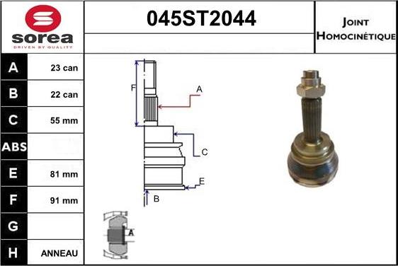 STARTCAR 045ST2044 - Каре комплект, полуоска vvparts.bg