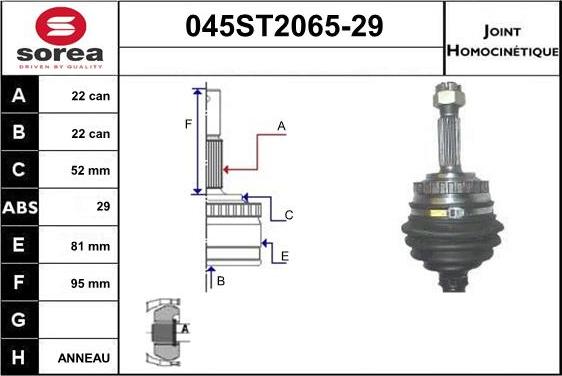 STARTCAR 045ST2065-29 - Каре комплект, полуоска vvparts.bg