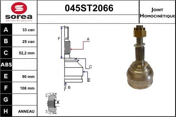 STARTCAR 045ST2066 - Каре комплект, полуоска vvparts.bg