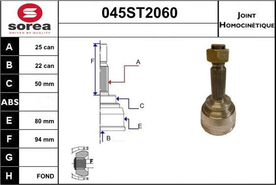 STARTCAR 045ST2060 - Каре комплект, полуоска vvparts.bg