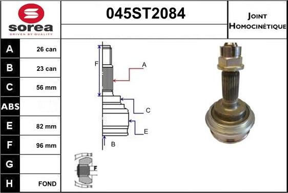 STARTCAR 045ST2084 - Каре комплект, полуоска vvparts.bg