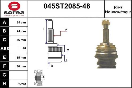 STARTCAR 045ST2085-48 - Каре комплект, полуоска vvparts.bg