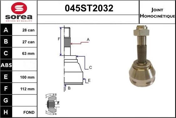 STARTCAR 045ST2032 - Каре комплект, полуоска vvparts.bg