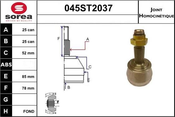 STARTCAR 045ST2037 - Каре комплект, полуоска vvparts.bg