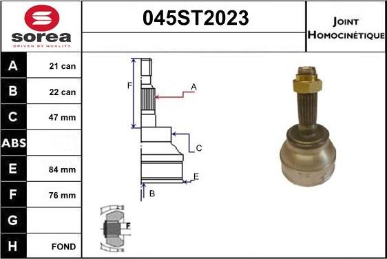 STARTCAR 045ST2023 - Каре комплект, полуоска vvparts.bg