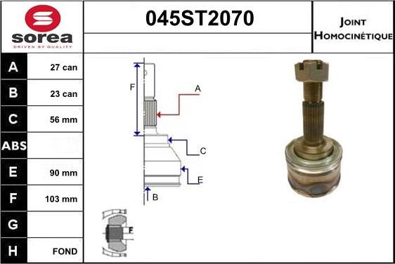 STARTCAR 045ST2070 - Каре комплект, полуоска vvparts.bg