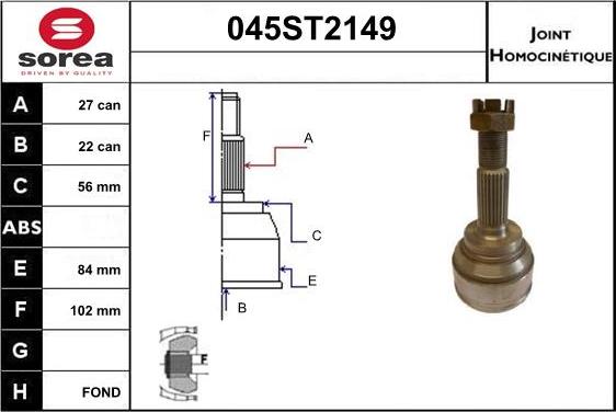 STARTCAR 045ST2149 - Каре комплект, полуоска vvparts.bg