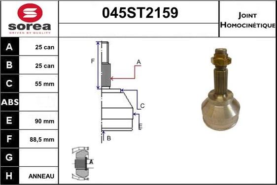 STARTCAR 045ST2159 - Каре комплект, полуоска vvparts.bg