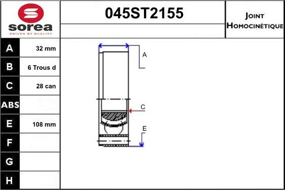 STARTCAR 045ST2155 - Каре комплект, полуоска vvparts.bg