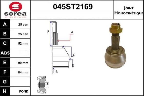 STARTCAR 045ST2169 - Каре комплект, полуоска vvparts.bg