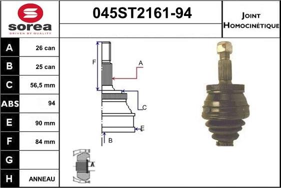 STARTCAR 045ST2161-94 - Каре комплект, полуоска vvparts.bg