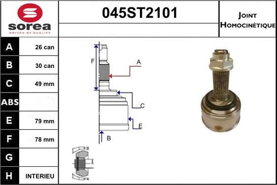 STARTCAR 045ST2101 - Каре комплект, полуоска vvparts.bg