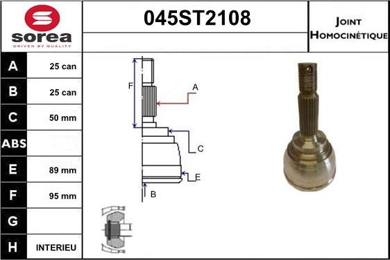 STARTCAR 045ST2108 - Каре комплект, полуоска vvparts.bg