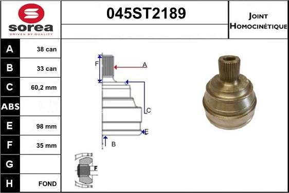 STARTCAR 045ST2189 - Каре комплект, полуоска vvparts.bg