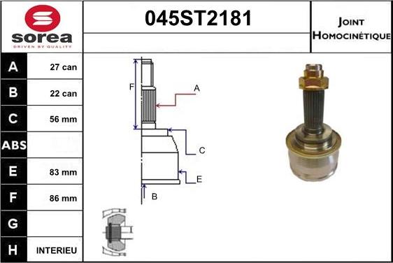 STARTCAR 045ST2181 - Каре комплект, полуоска vvparts.bg