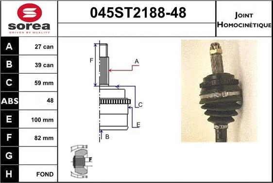 STARTCAR 045ST2188-48 - Каре комплект, полуоска vvparts.bg