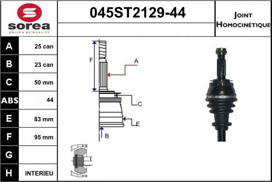 STARTCAR 045ST2129-44 - Каре комплект, полуоска vvparts.bg