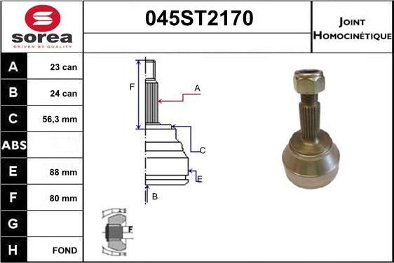 STARTCAR 045ST2170 - Каре комплект, полуоска vvparts.bg