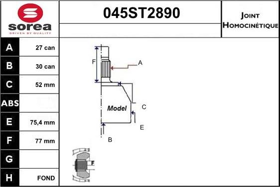 STARTCAR 045ST2890 - Каре комплект, полуоска vvparts.bg