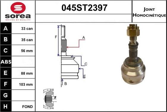 STARTCAR 045ST2397 - Каре комплект, полуоска vvparts.bg