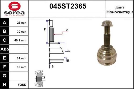 STARTCAR 045ST2365 - Каре комплект, полуоска vvparts.bg