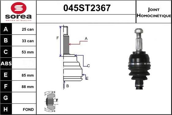 STARTCAR 045ST2367 - Каре комплект, полуоска vvparts.bg