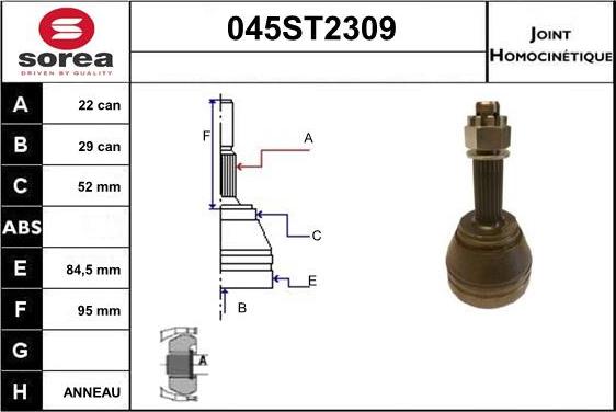 STARTCAR 045ST2309 - Каре комплект, полуоска vvparts.bg