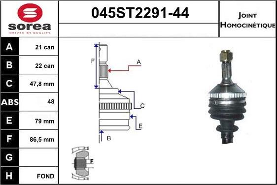 STARTCAR 045ST2291-44 - Каре комплект, полуоска vvparts.bg