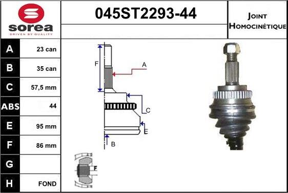 STARTCAR 045ST2293-44 - Каре комплект, полуоска vvparts.bg