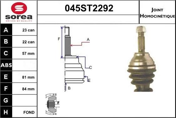 STARTCAR 045ST2292 - Каре комплект, полуоска vvparts.bg