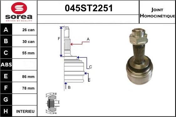 STARTCAR 045ST2251 - Каре комплект, полуоска vvparts.bg