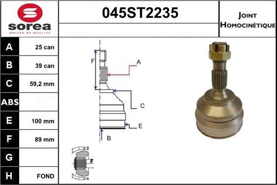 STARTCAR 045ST2235 - Каре комплект, полуоска vvparts.bg