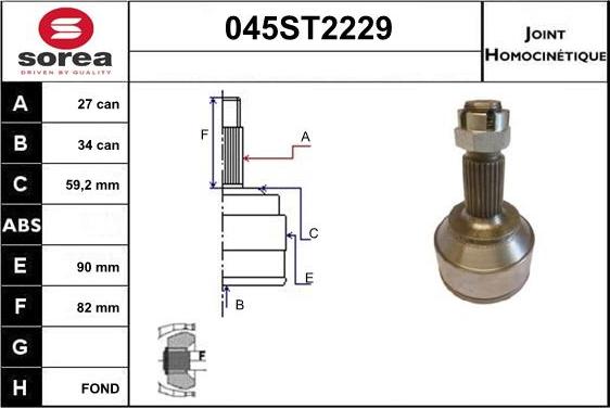 STARTCAR 045ST2229 - Каре комплект, полуоска vvparts.bg