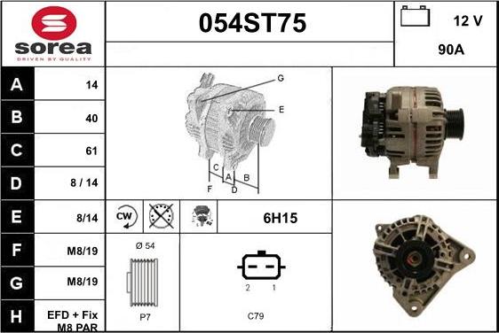 STARTCAR 054ST75 - Генератор vvparts.bg