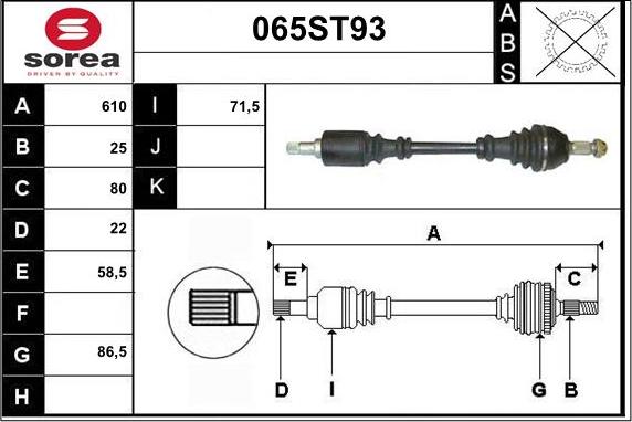 STARTCAR 065ST93 - Полуоска vvparts.bg