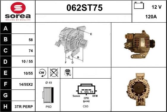 STARTCAR 062ST75 - Генератор vvparts.bg