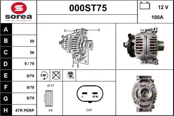 STARTCAR 000ST75 - Генератор vvparts.bg