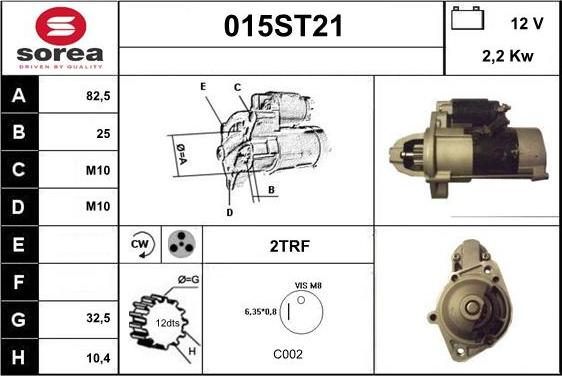 STARTCAR 015ST21 - Стартер vvparts.bg