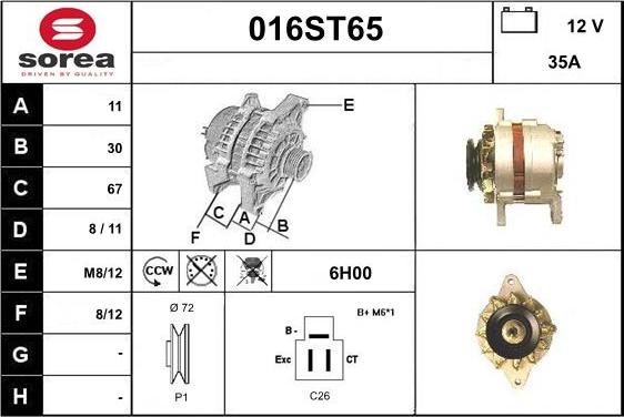 STARTCAR 016ST65 - Генератор vvparts.bg