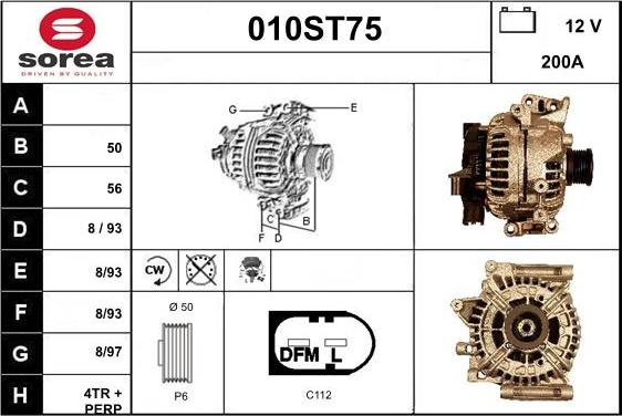 STARTCAR 010ST75 - Генератор vvparts.bg