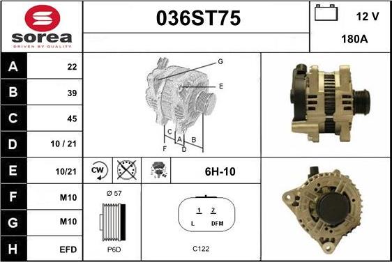 STARTCAR 036ST75 - Генератор vvparts.bg